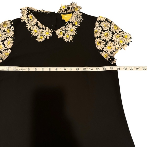 Anthropology Maeve Womens Black Daisy Top/Blouse Size 4 - Picture 6 of 11